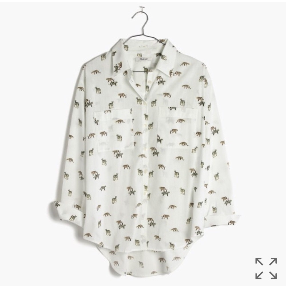 Madewell shrunken trapeze shirt in cat walk